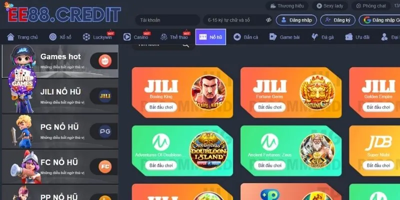 Slot game là sảnh cược được nhiều người yêu thích tại EE88